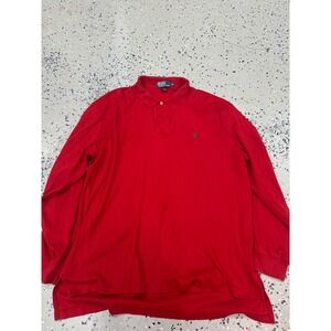 Polo Ralph‎ Lauren Long Sleeve Polo Shirt Classic Fit Red XL
